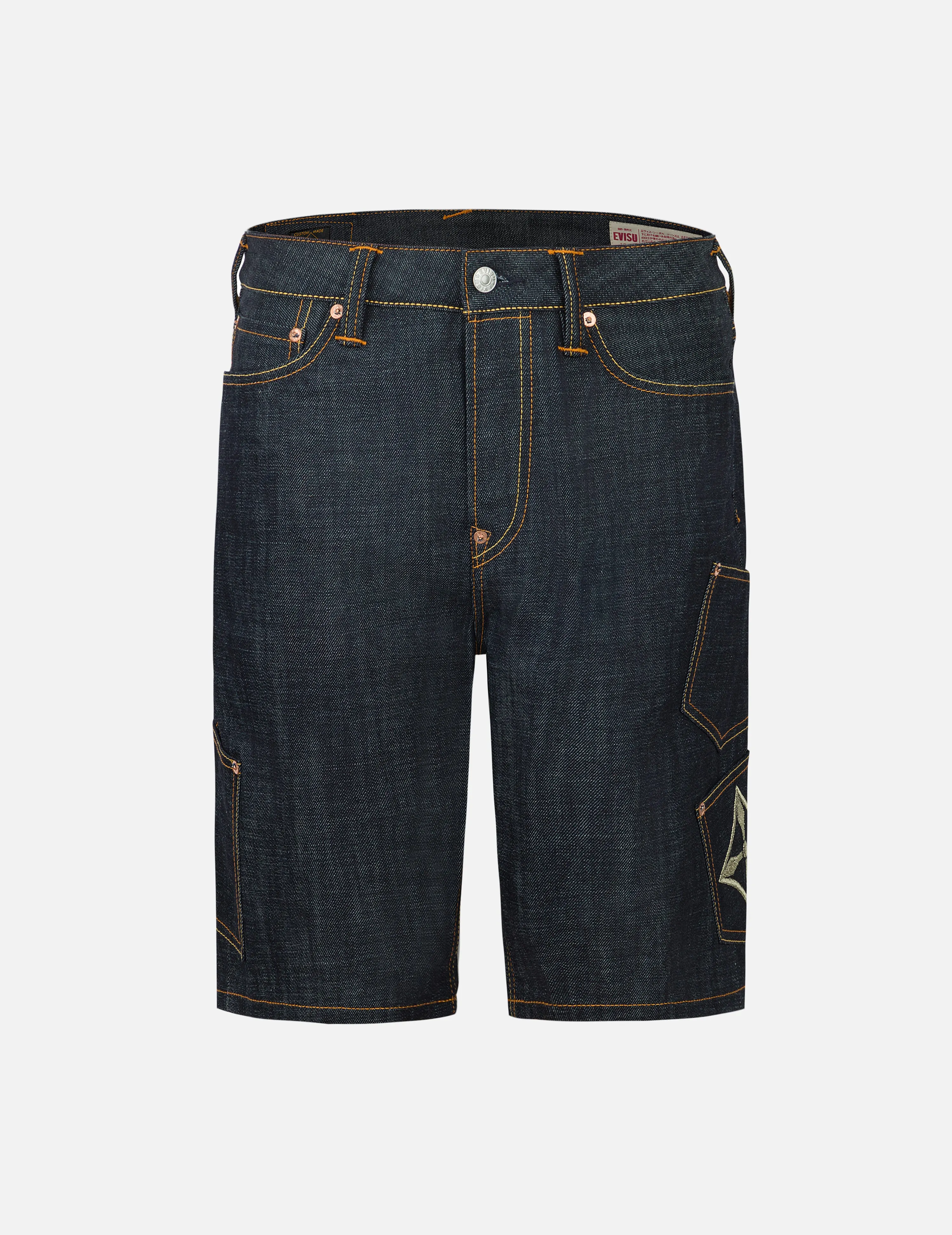 Multi-Pocket with Brocade Patch Regular Fit Denim Shorts sold by Evisu product image thumbnail 2