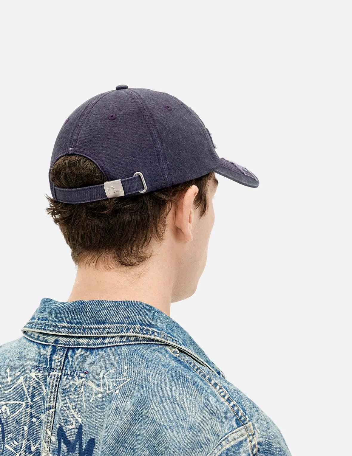 Distressed Seagull and Logo Embroidery Denim Cap sold by Evisu product image thumbnail 4