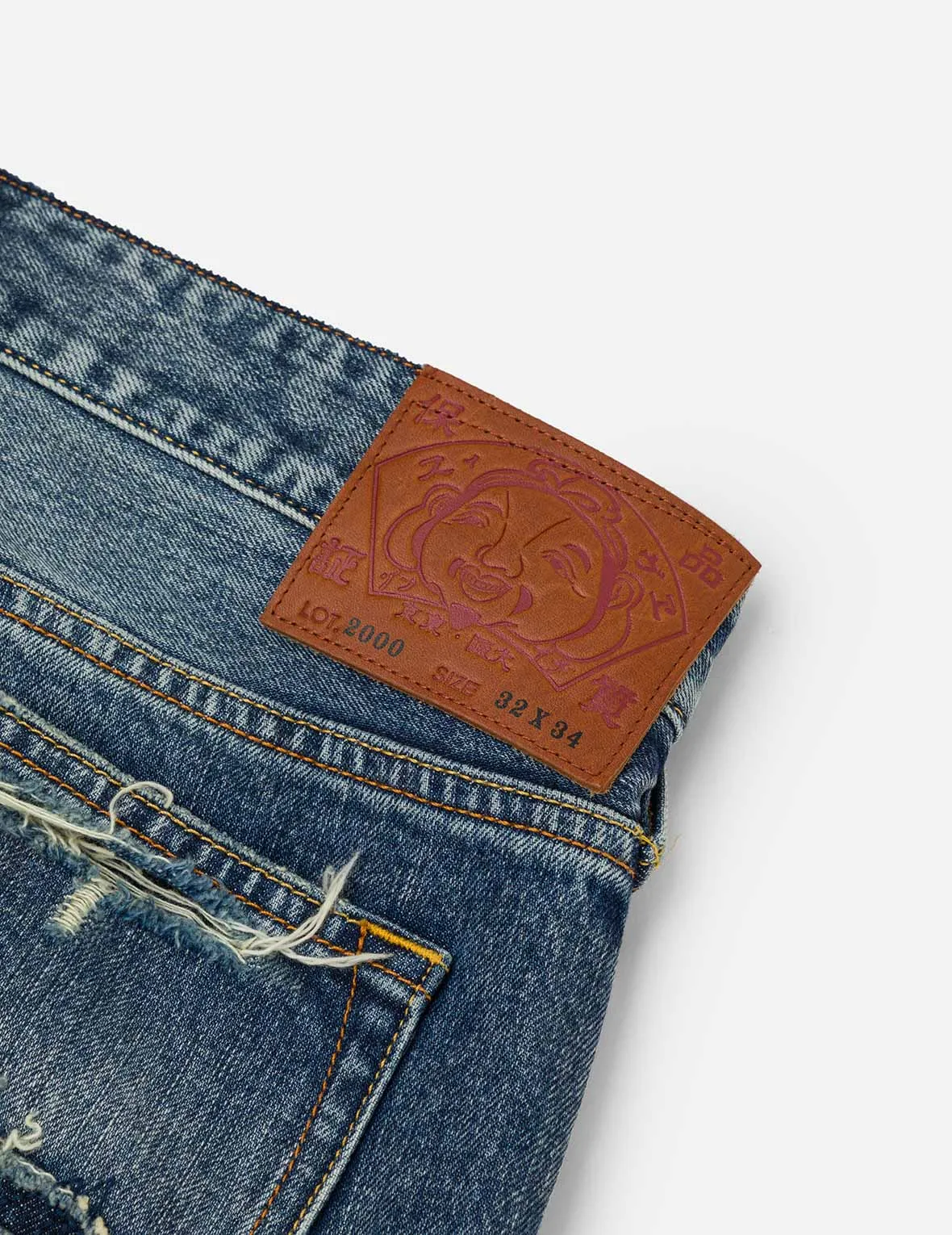 Deconstructed Inserted Seagull Embroidery Regular Fit Jeans #2000 sold by Evisu product image thumbnail 5