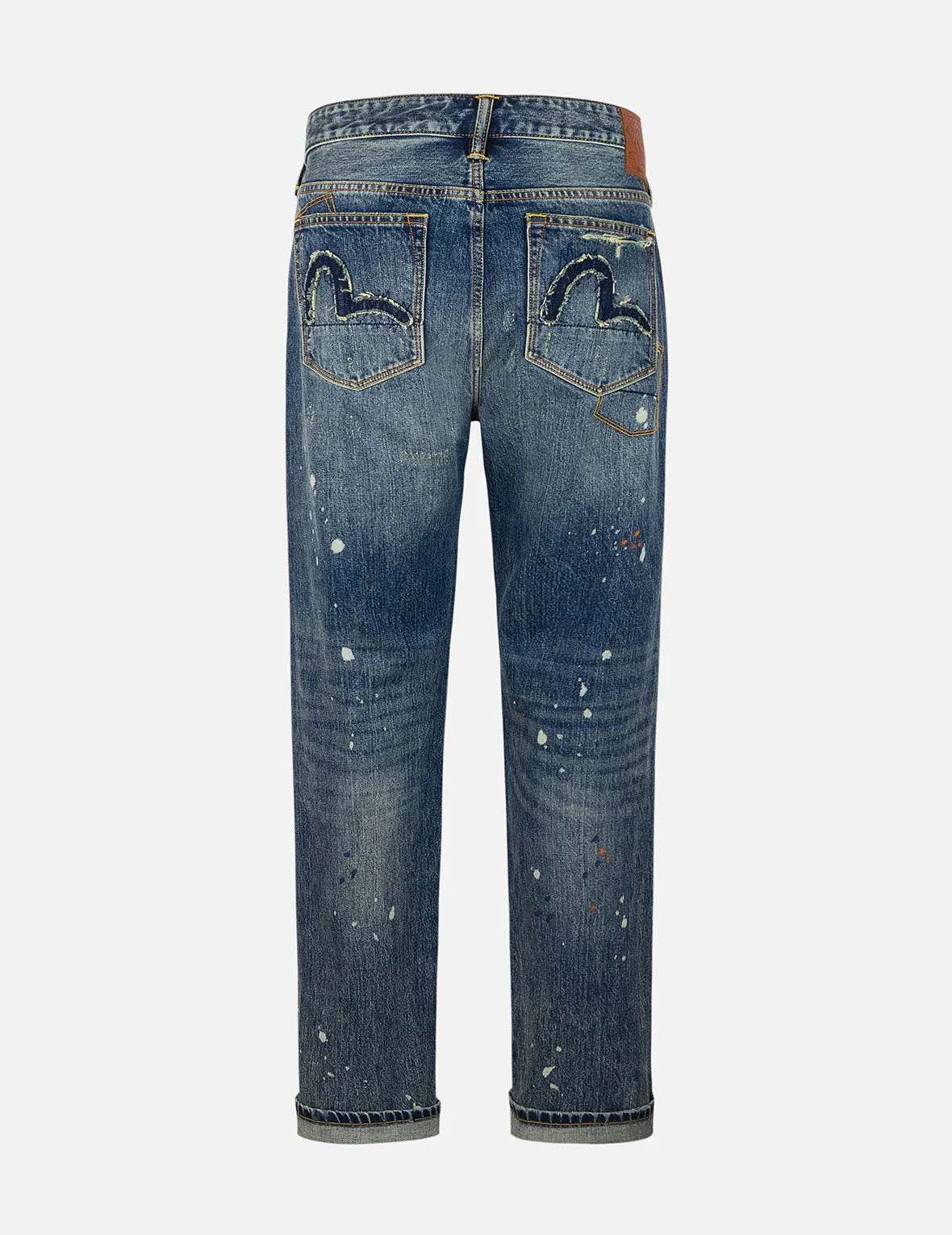 Deconstructed Inserted Seagull Embroidery Regular Fit Jeans #2000 sold by Evisu