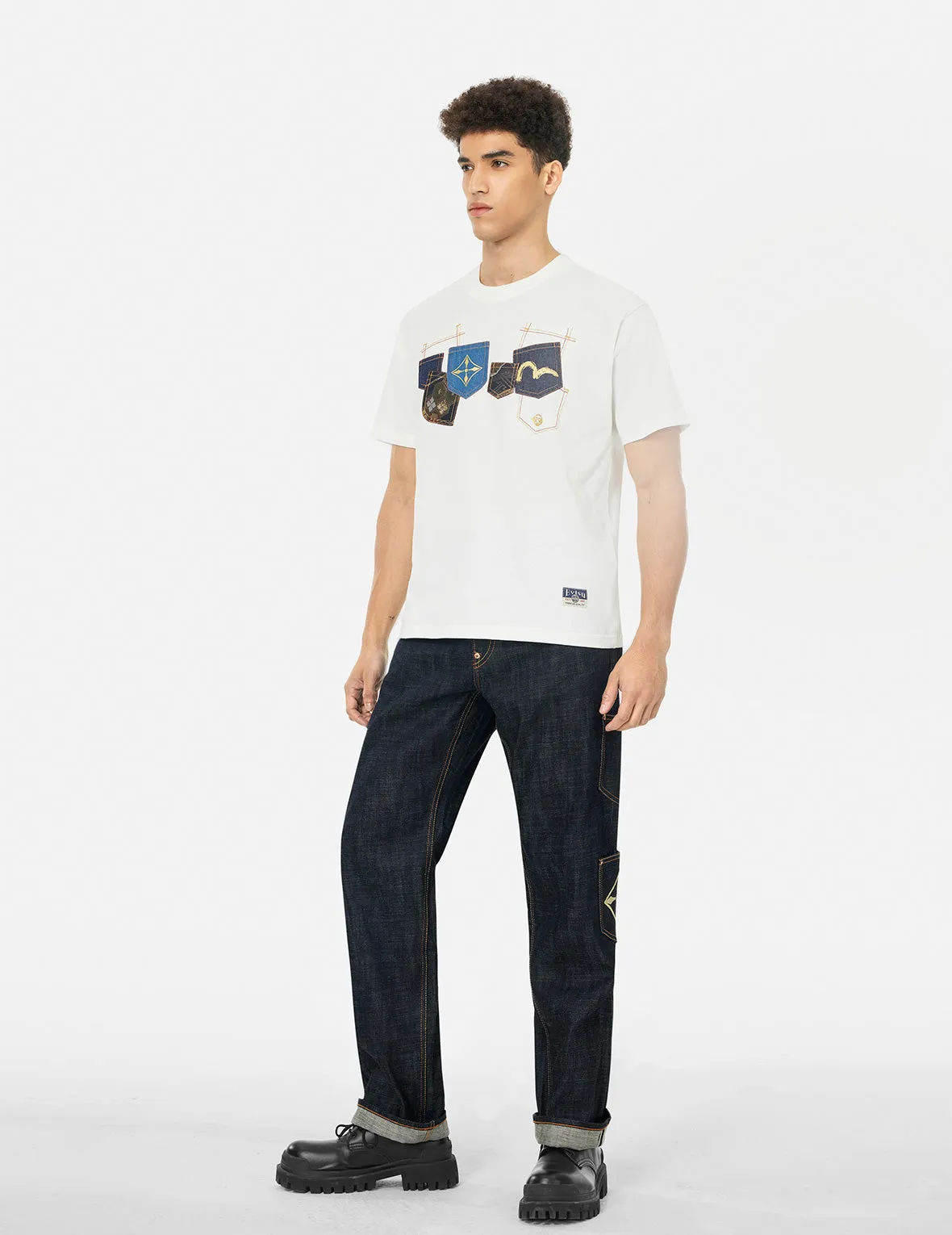 Multi-Pocket with Brocade Patch Regular Fit Jeans #2000 sold by Evisu product image thumbnail 3