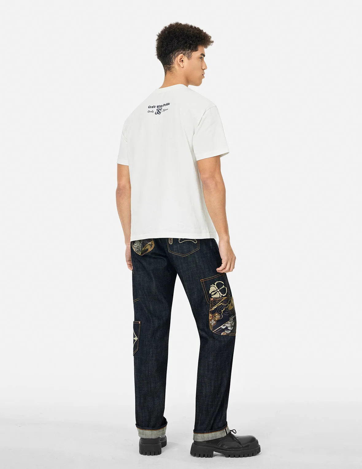Multi-Pocket with Brocade Patch Regular Fit Jeans #2000 sold by Evisu product image thumbnail 4