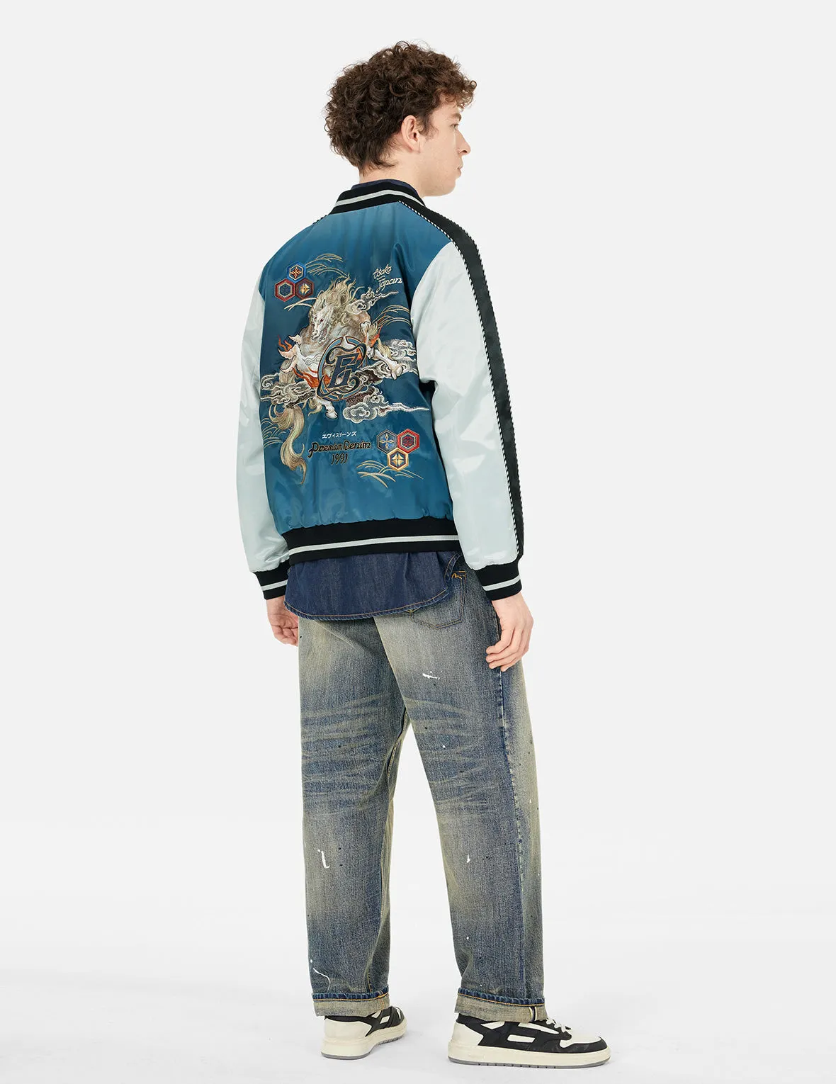 Hakutaku Embroidery Regular Fit Souvenior Jacket sold by Evisu product image thumbnail 3