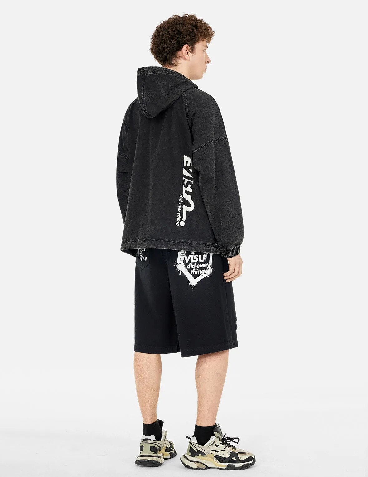 Graffiti Logo Relax Fit Half-Zip Hood Jacket sold by Evisu product image thumbnail 4