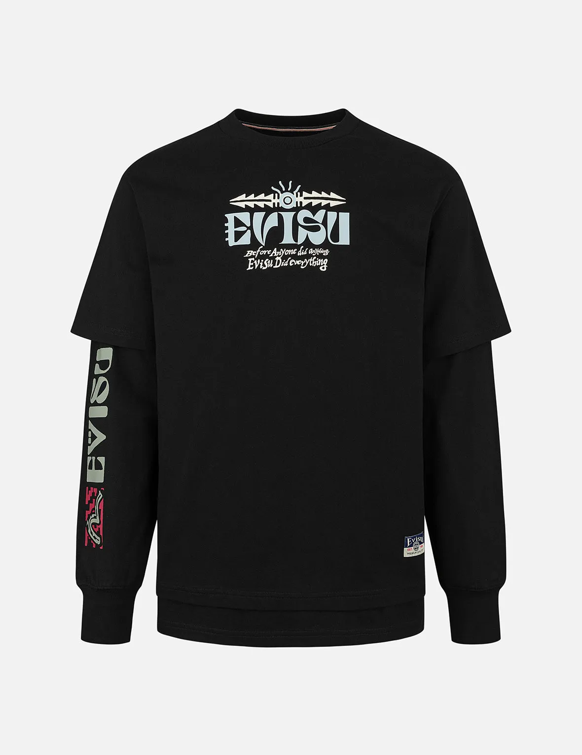 2-in-1 Indian Totem Print Relax Fit Long Sleeves T-shirt sold by Evisu product image thumbnail 2