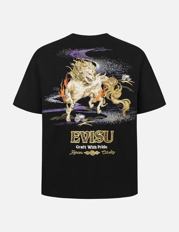 Hakutaku Print Relax Fit T-Shirt sold by Evisu