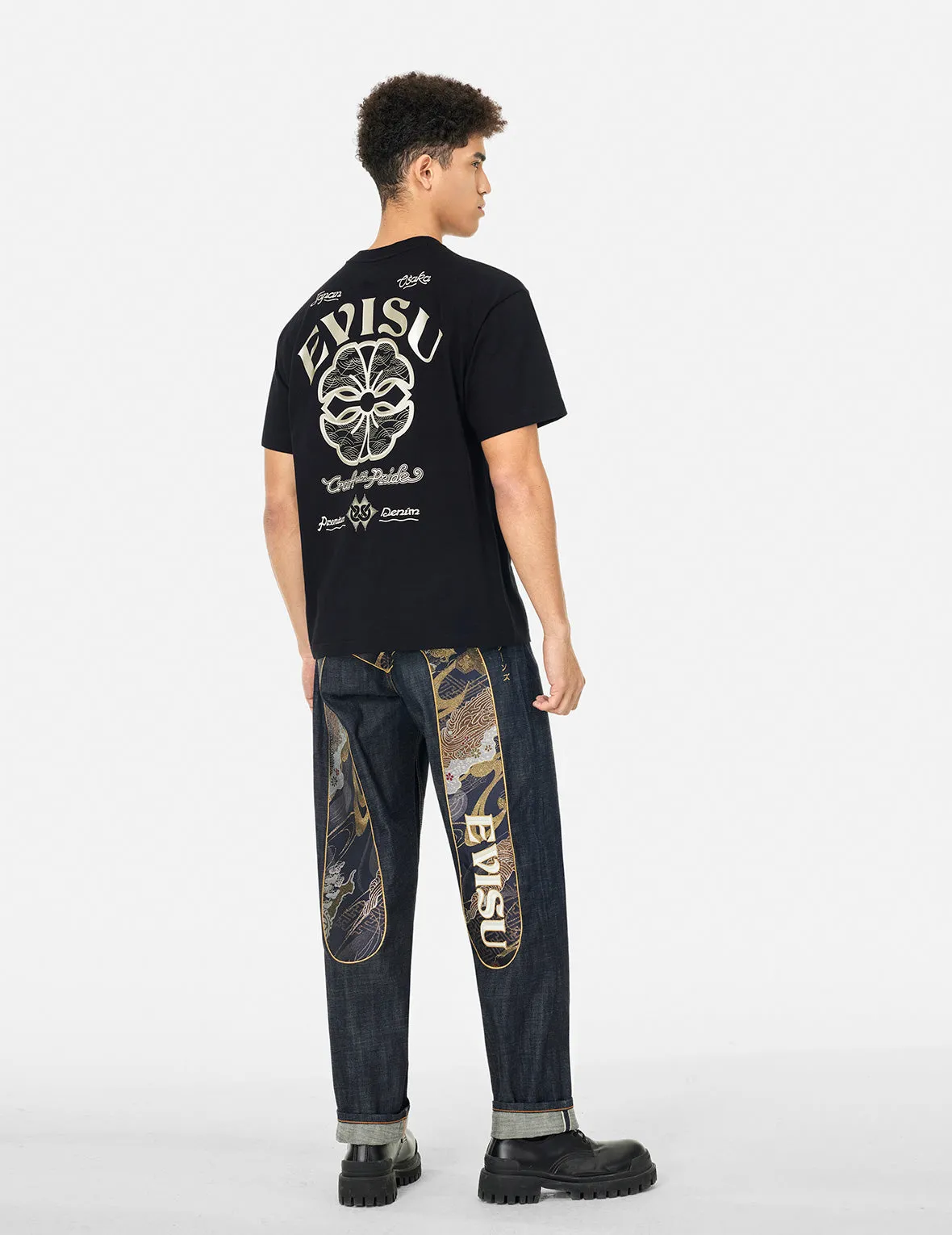 Kamon and Logo Print Relax Fit T-shirt sold by Evisu product image thumbnail 3