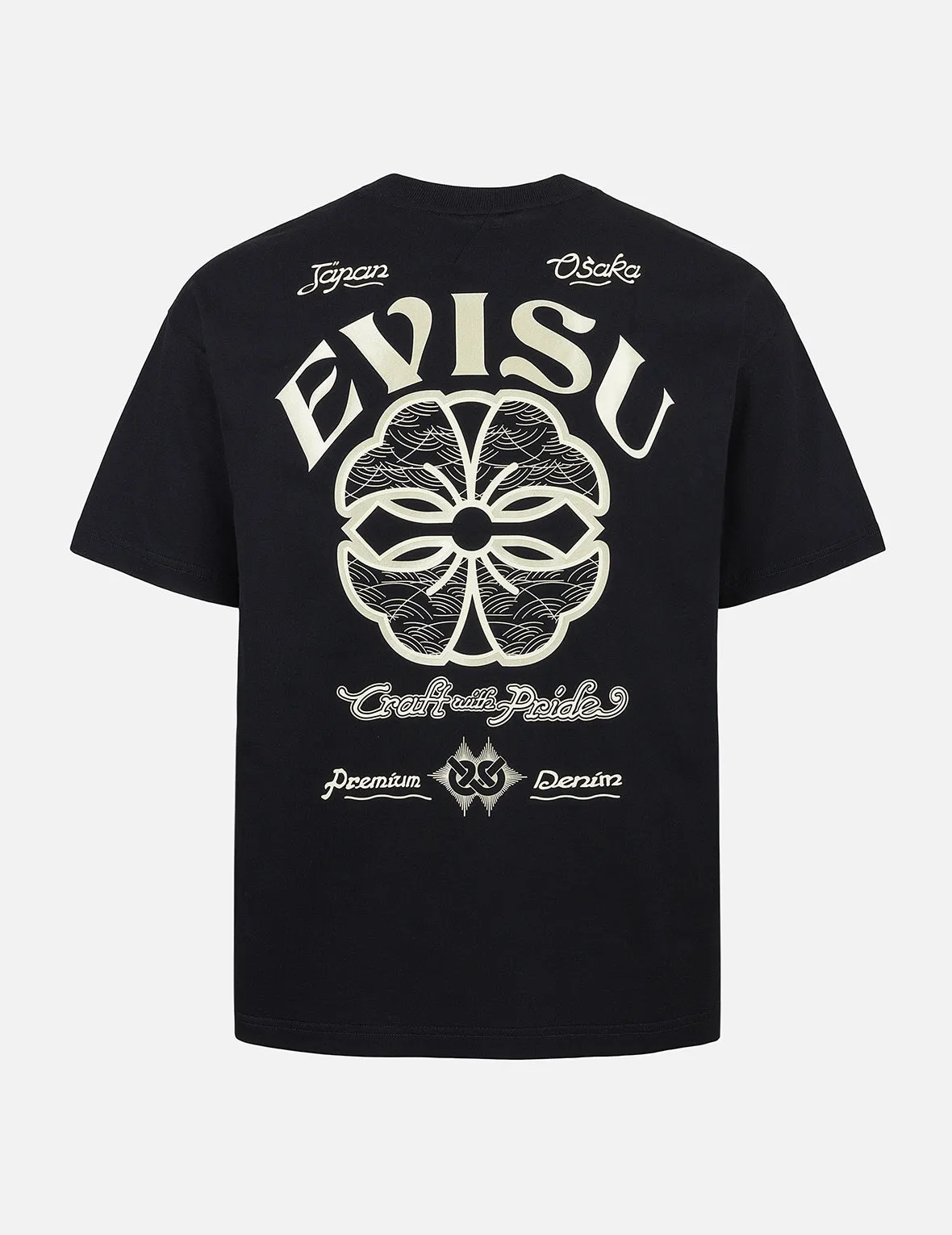 Kamon and Logo Print Relax Fit T-shirt sold by Evisu