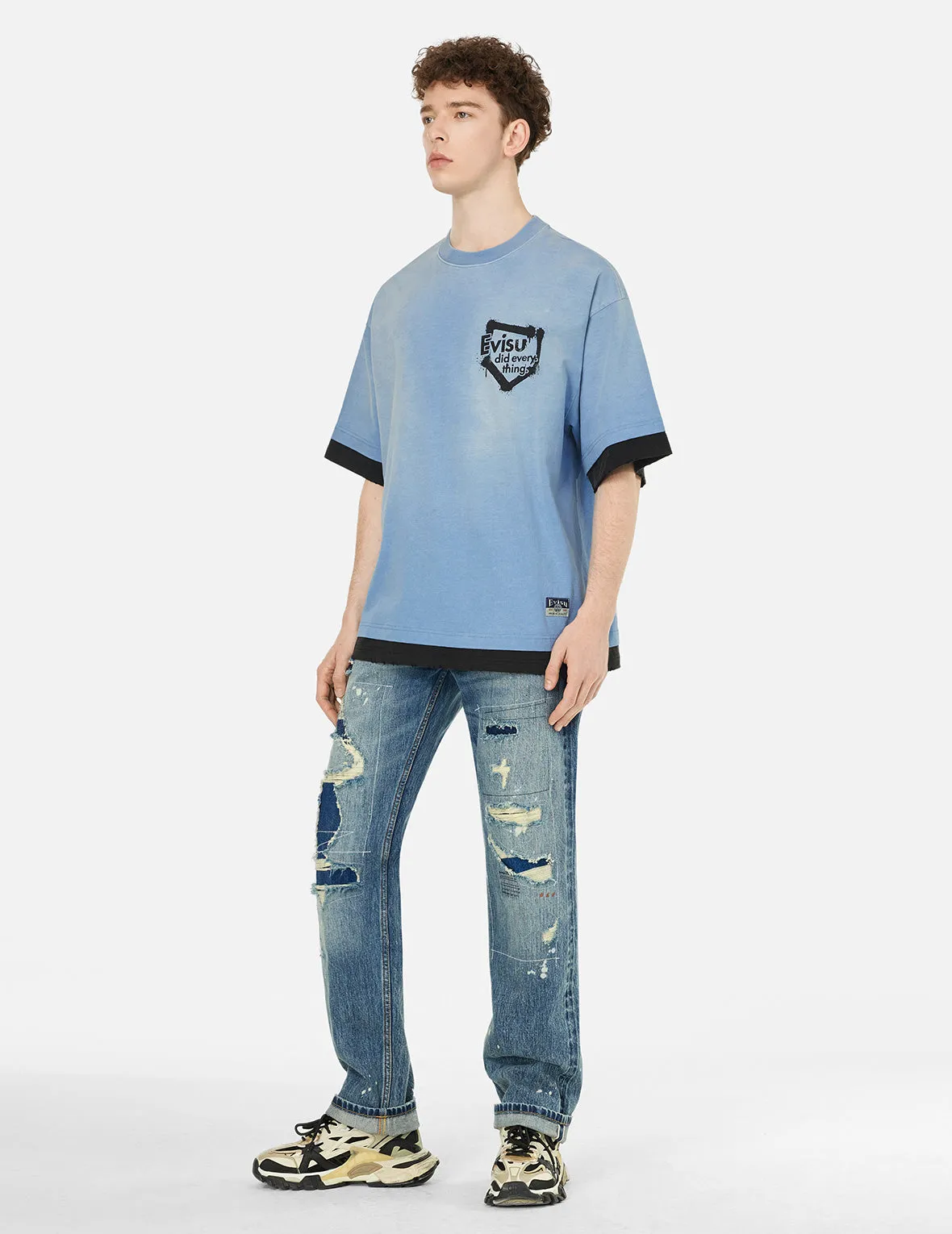 Washed 2-in-1 Oversized T-shirt sold by Evisu product image thumbnail 3
