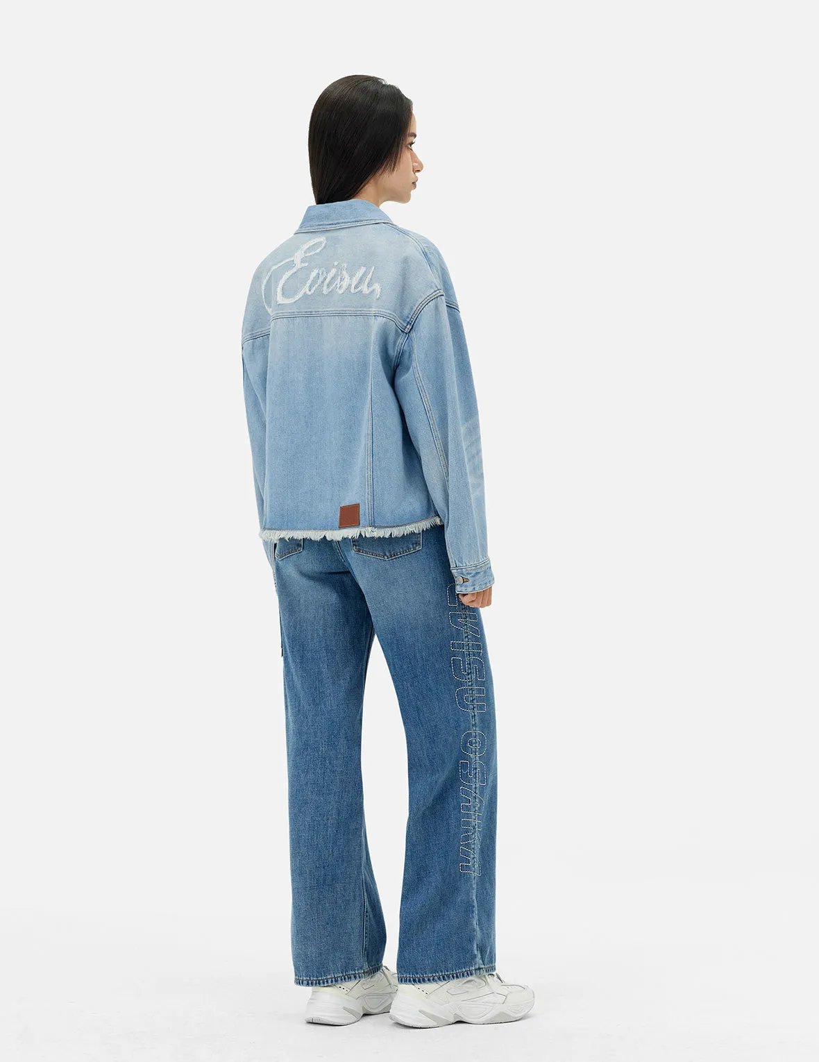 Deconstructed Logo and Seagull Embroidery Oversized Denim Jacket sold by Evisu product image thumbnail 4