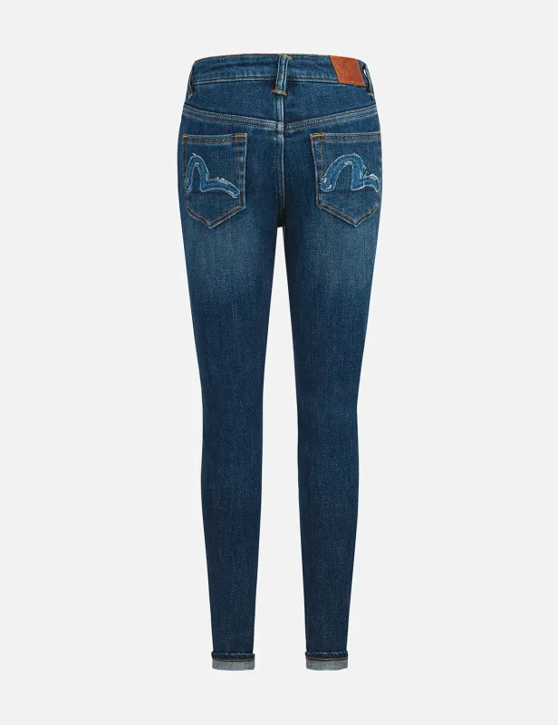 Seagull Appliqué Embroidery Skinny Jeans sold by Evisu
