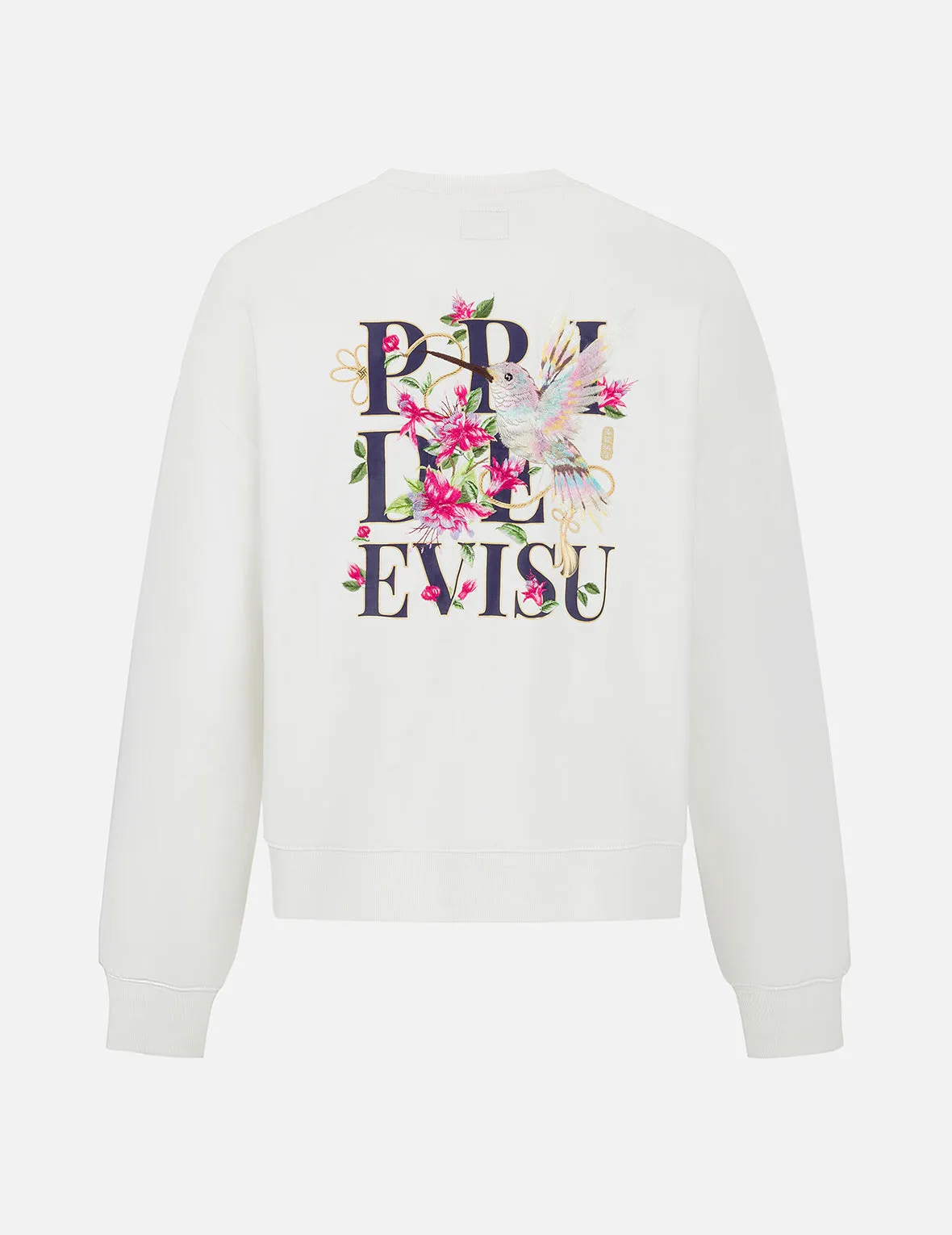 Hummingbird and Magnolia Embroidery Oversized Sweatshirt sold by Evisu