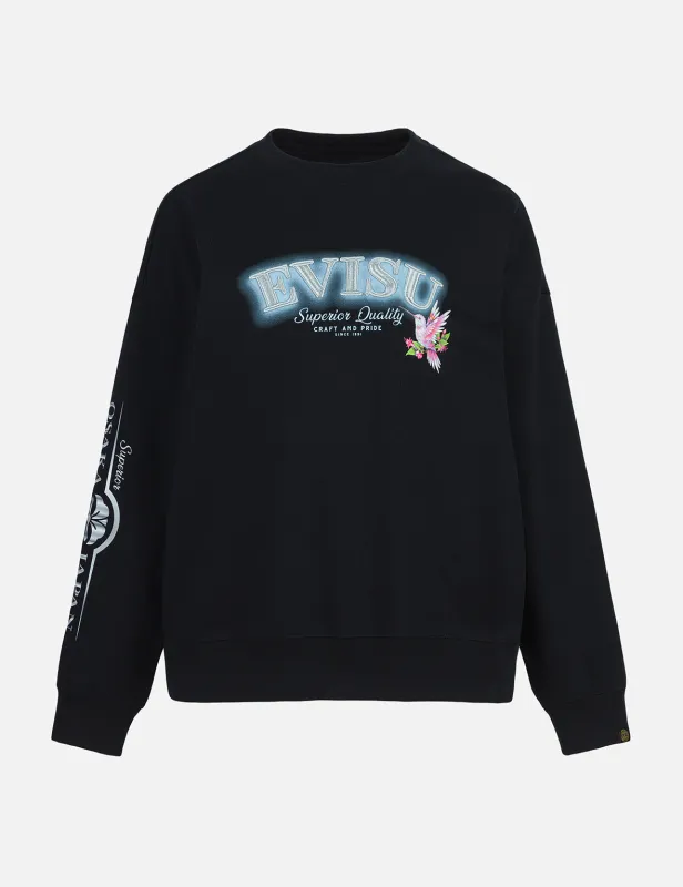 Logo Embroidery and Hummingbird Print Regular Fit T-shirt sold by Evisu