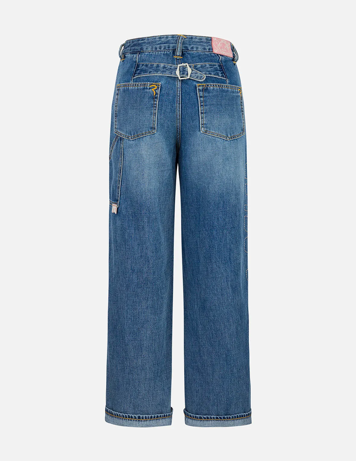 Washed Seagull Embroidery Fashion Fit Work Jeans sold by Evisu