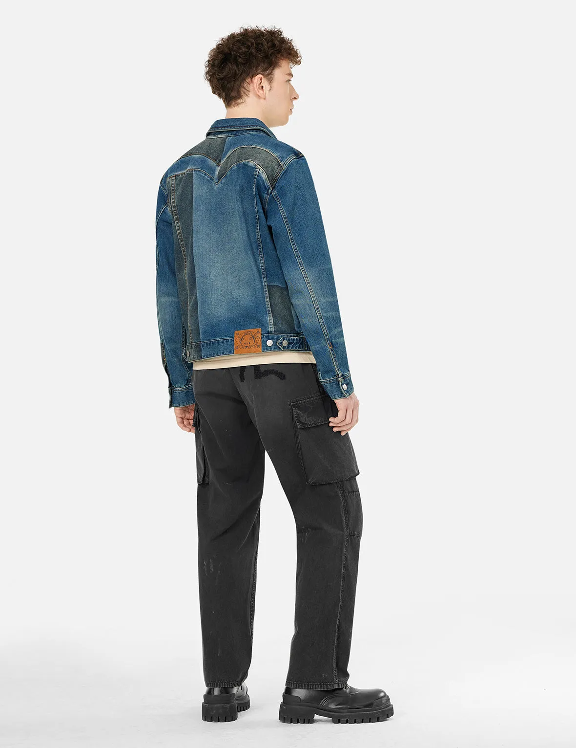 Two-tone Daicock Inserted Regular Fit Denim Jacket sold by Evisu product image thumbnail 4