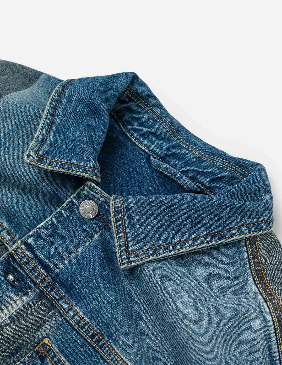 Two-tone Daicock Inserted Regular Fit Denim Jacket sold by Evisu product image thumbnail 5