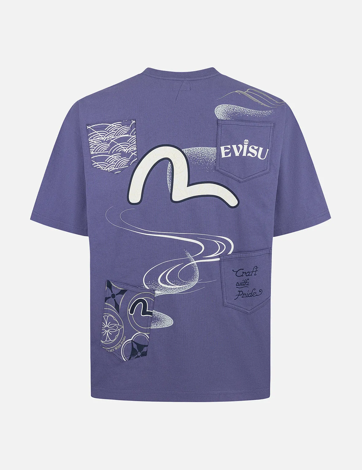 Multi-Pocket and Multi-Print Loose Fit T-shirt sold by Evisu