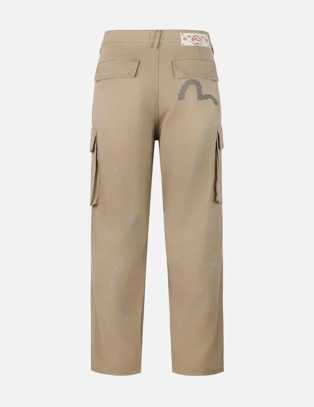 Totem Seagull Embroidery Straight Fit Cargo Pants sold by Evisu