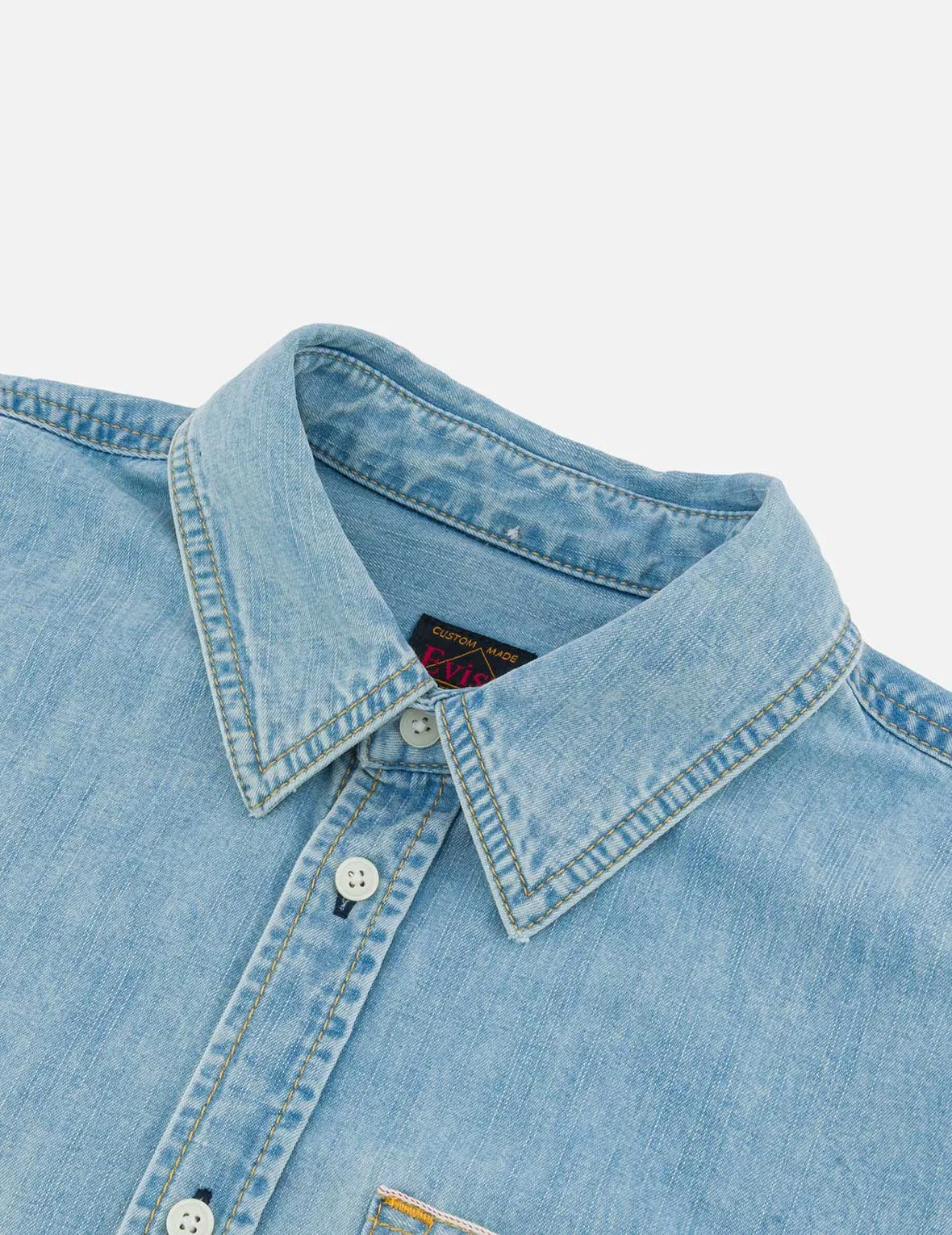 Inserted Seagull Embroidery Relax Fit Denim Shirt sold by Evisu product image thumbnail 3