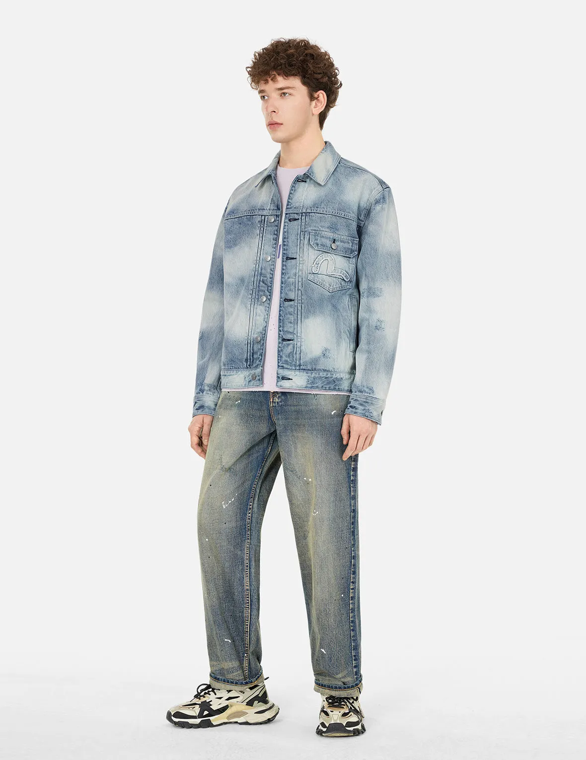 Seagull Appliqué Embroidery Relax Fit Denim Jacket sold by Evisu product image thumbnail 3