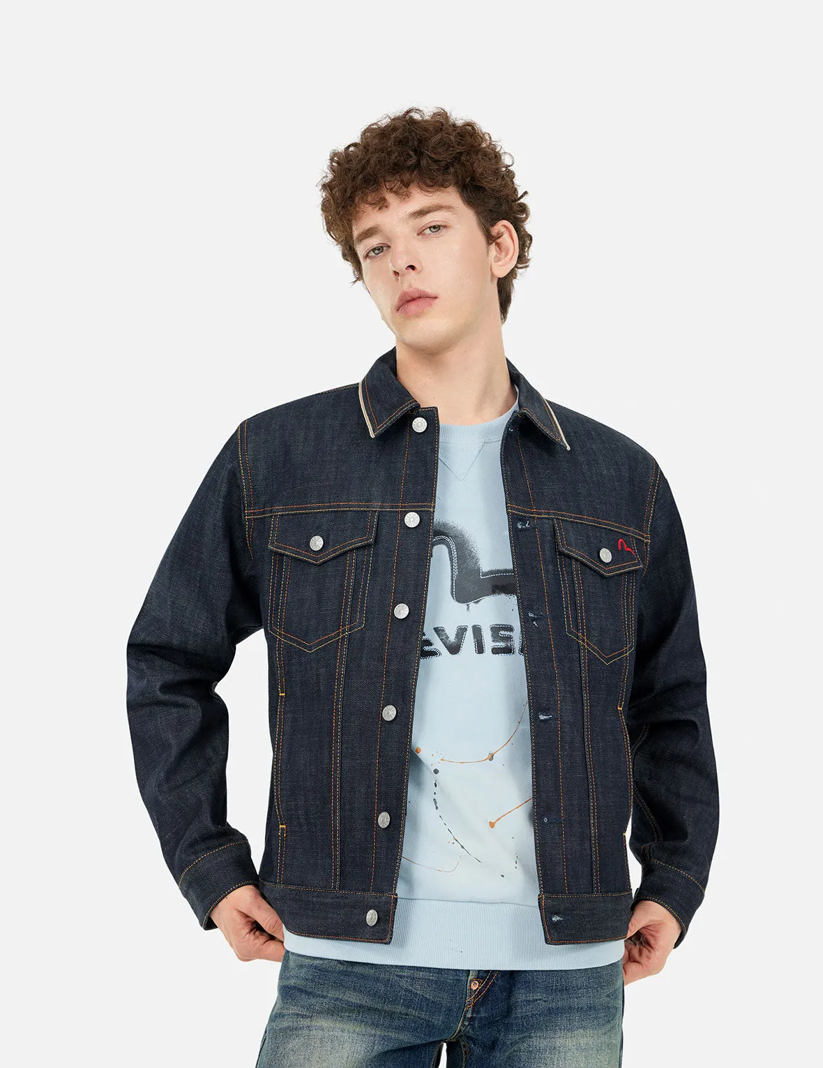 Classic Regular Fit Raw Denim Jacket sold by Evisu product image thumbnail 5
