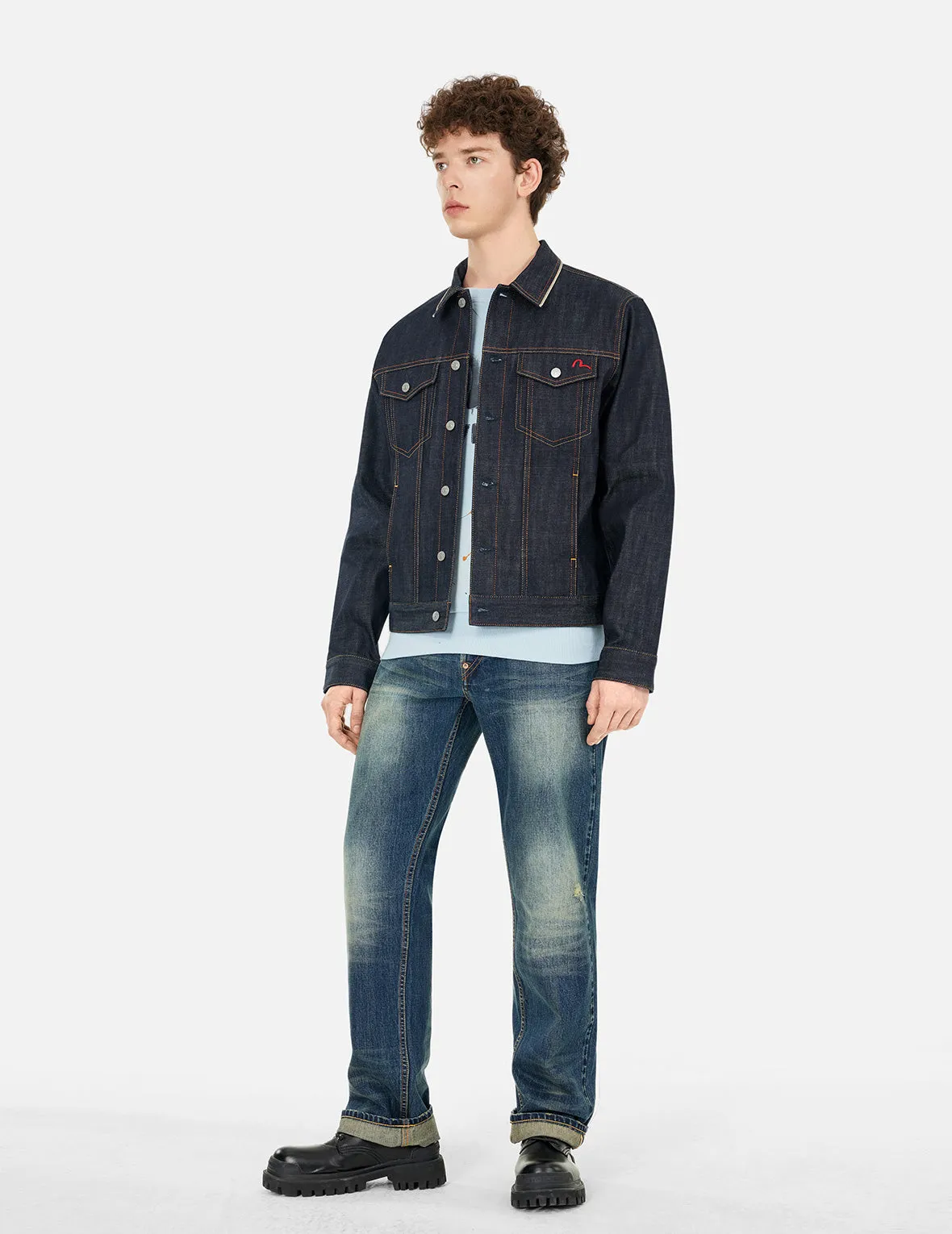 Classic Regular Fit Raw Denim Jacket sold by Evisu product image thumbnail 3