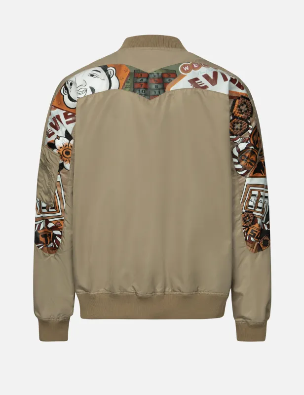 "Virtual Vacation" Daicock Print Loose Fit Bomber Jacket sold by Evisu