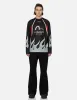 Seagull Embroidery and Multi-Pocket Regular Fit Bell Bottoms Pants sold by Evisu