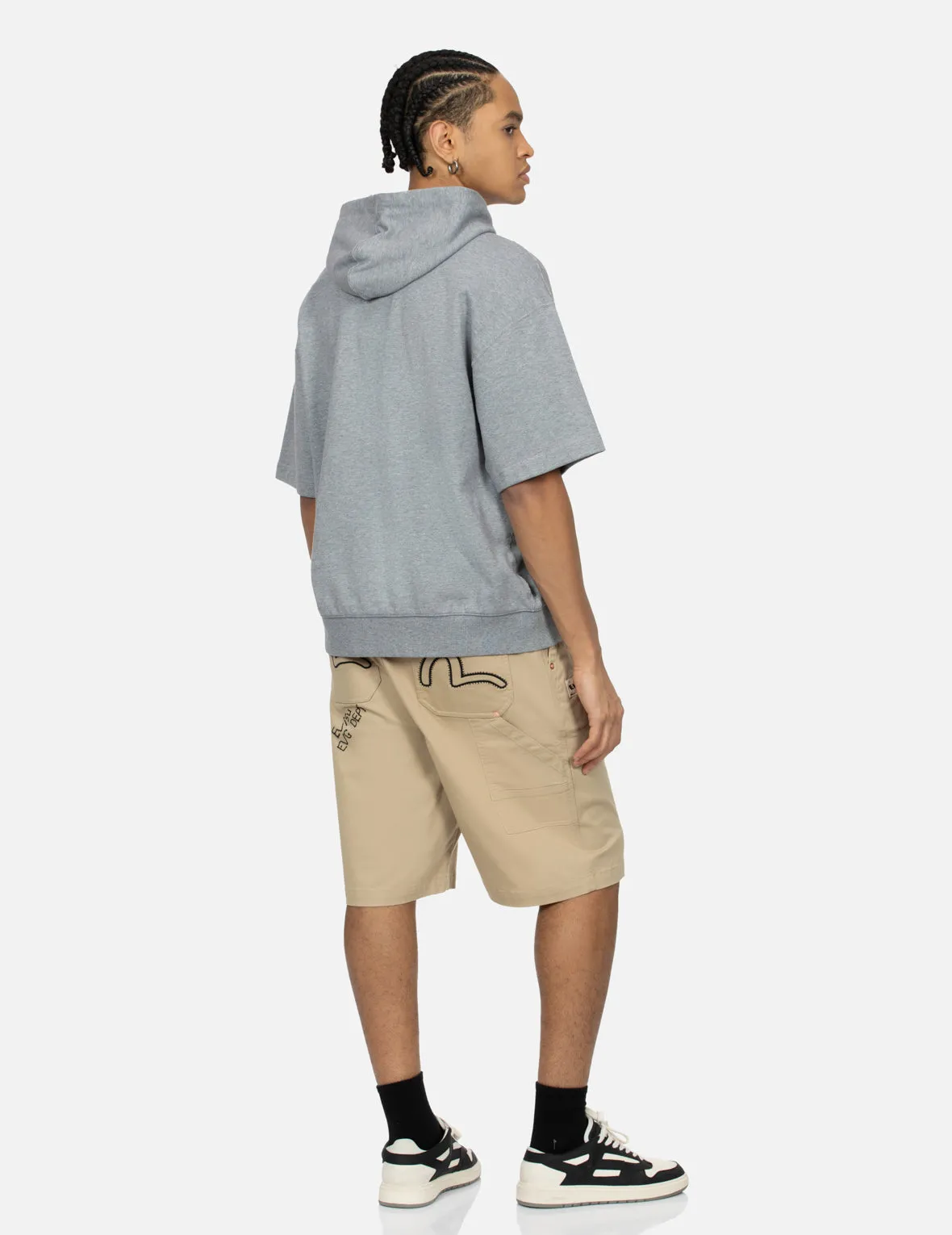 Godhead Embroidery and Multi-prints Loose Fit Short-Sleeve Hooded Sweatshirt sold by Evisu product image thumbnail 4