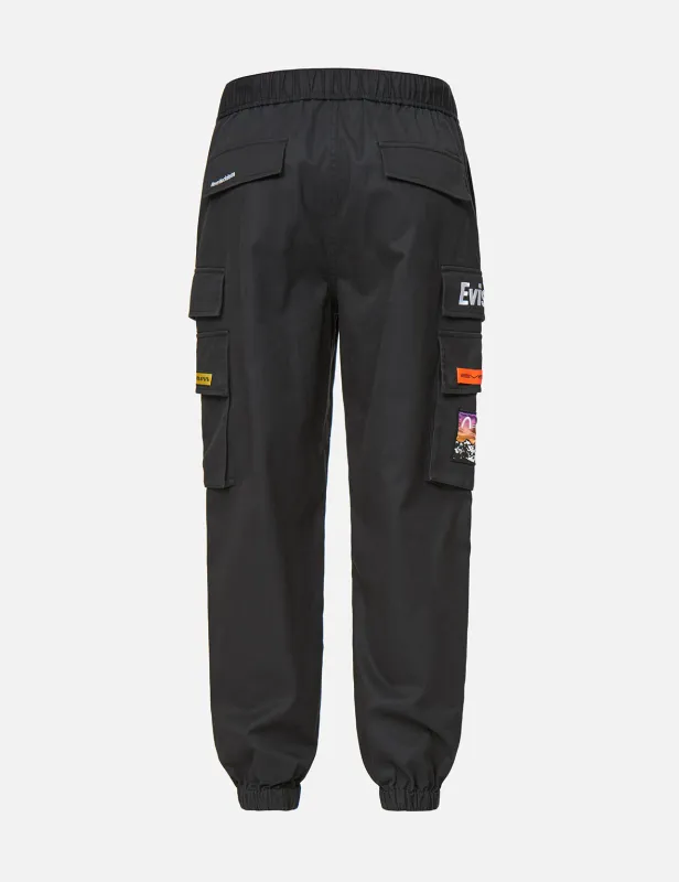 Logo and Seagull Embroidered Cargo Pants sold by Evisu