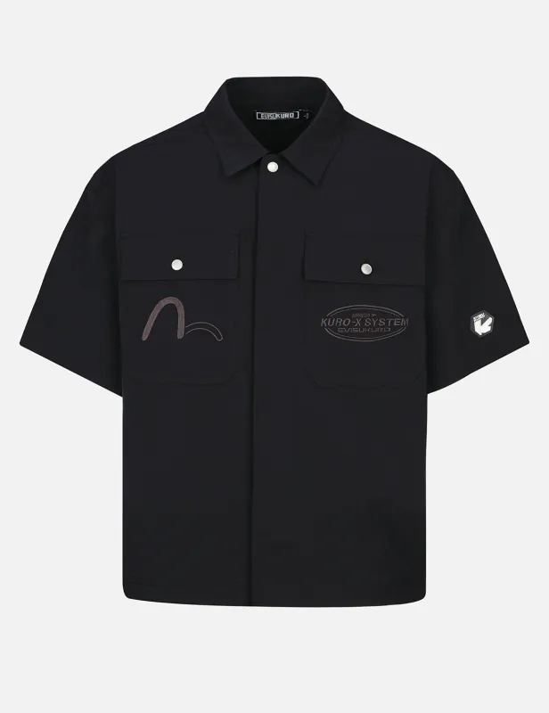 Logo and Seagull Embroidery Utility Shirt sold by Evisu