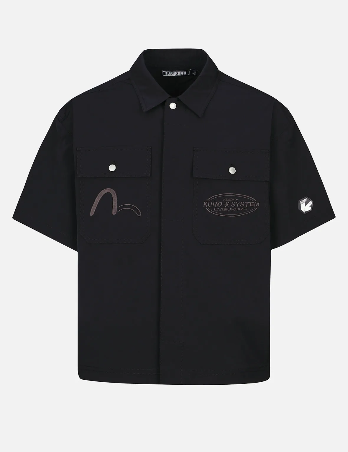 Logo and Seagull Embroidery Utility Shirt sold by Evisu