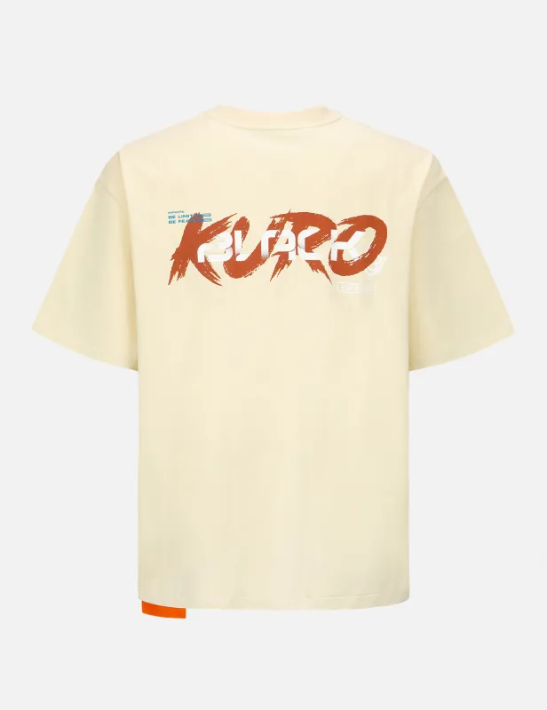 KURO BLACK Logo Print T-shirt sold by Evisu