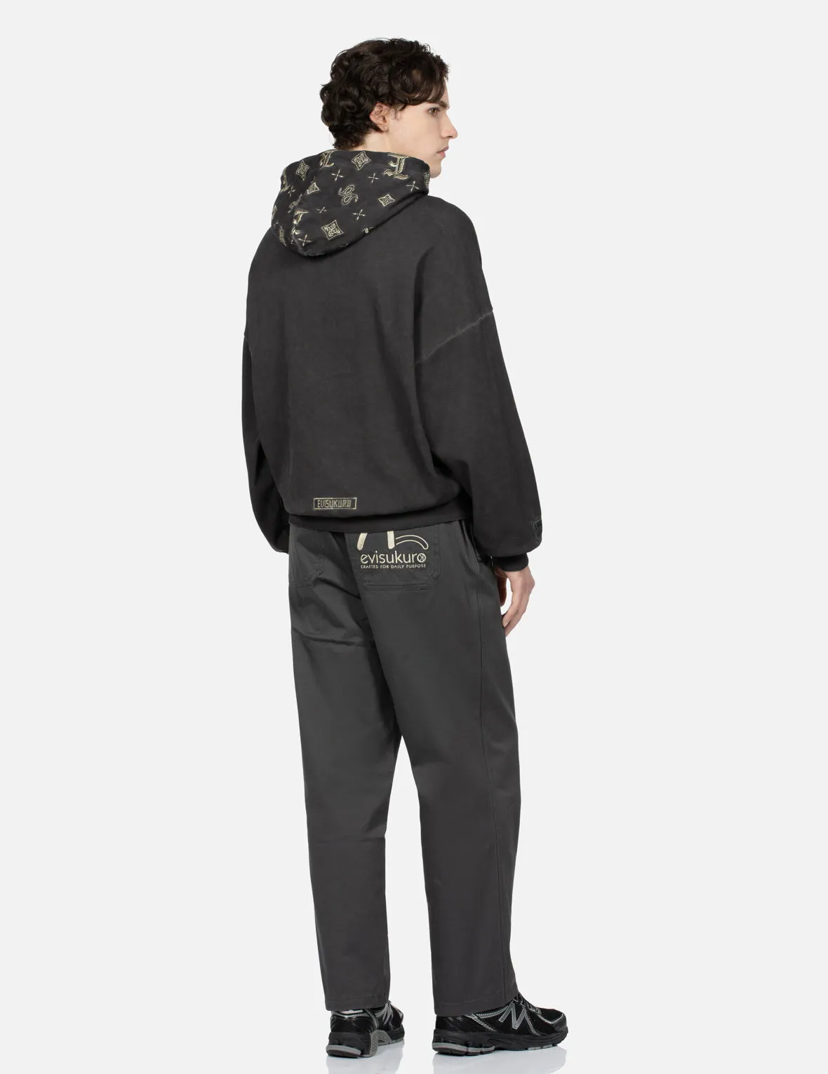 Monogram Embroidery Garment Dye Oversized Hoodie sold by Evisu product image thumbnail 4