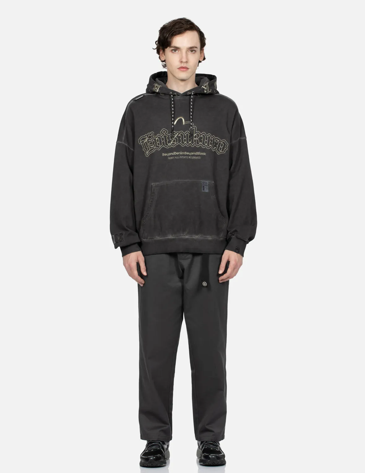 Monogram Embroidery Garment Dye Oversized Hoodie sold by Evisu product image thumbnail 5