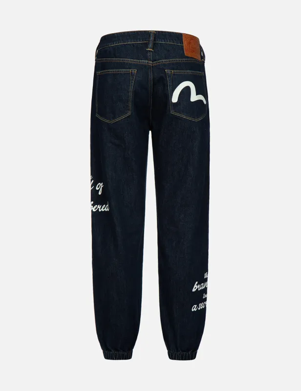 Slogan and Seagull Print Regular-Fit Jogger Pants sold by Evisu