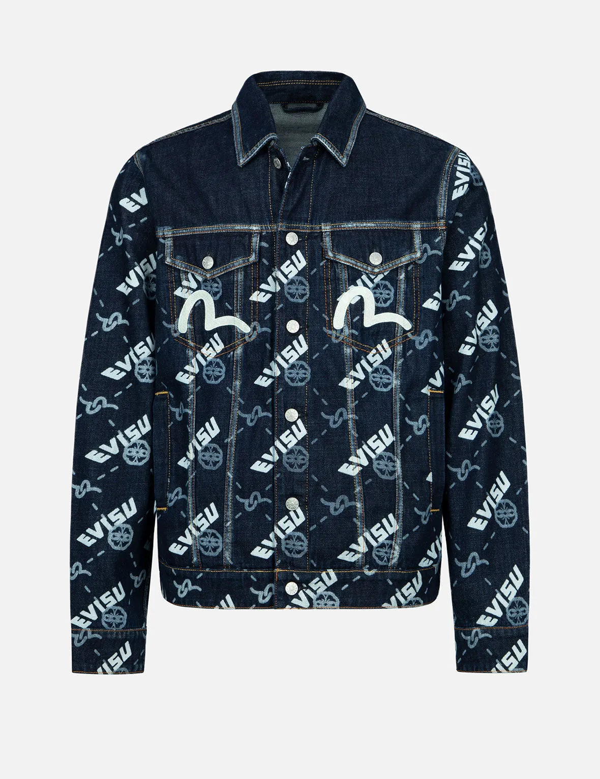 Double Monogram Print Denim Jacket sold by Evisu