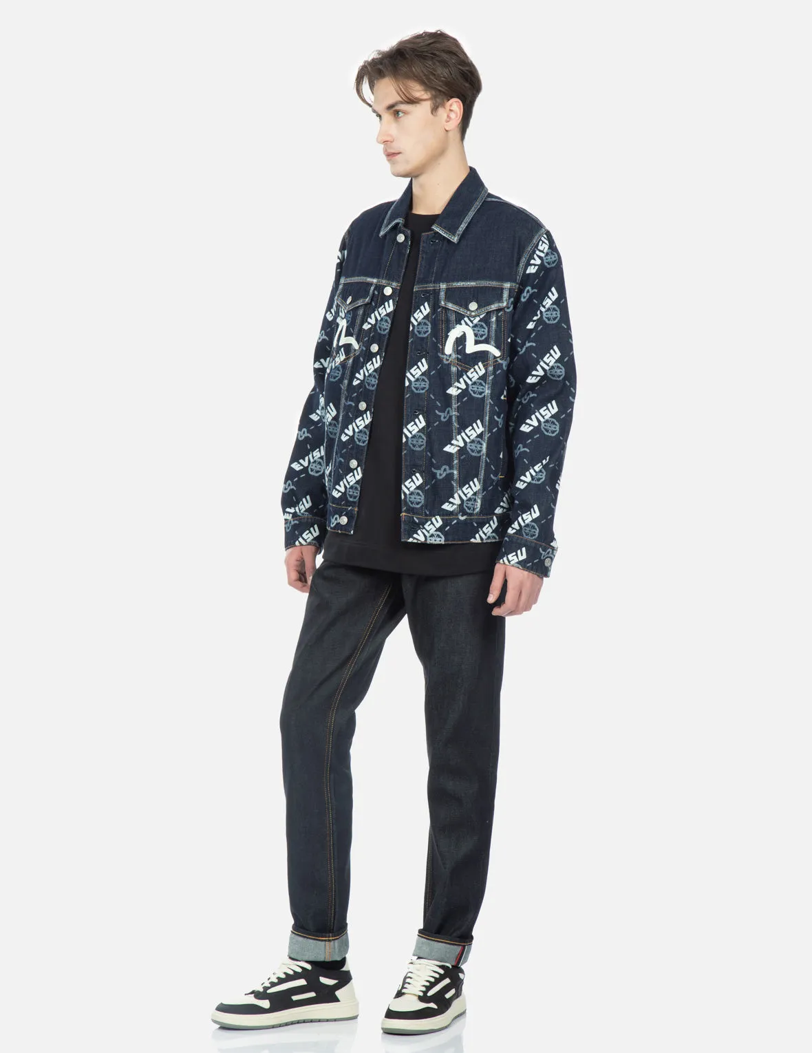 Double Monogram Print Denim Jacket sold by Evisu product image thumbnail 3