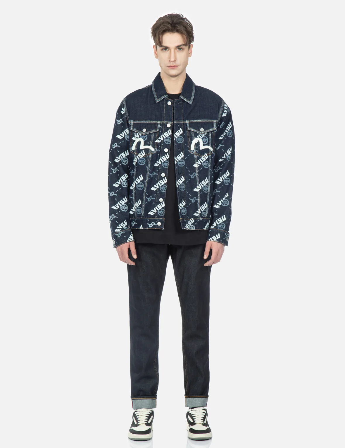 Double Monogram Print Denim Jacket sold by Evisu product image thumbnail 5