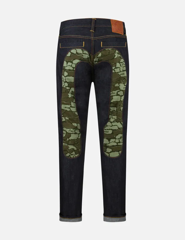 Ishigaki Camouflage Inserted Daicock Slim Fit Jeans #2010 no.1 sold by Evisu
