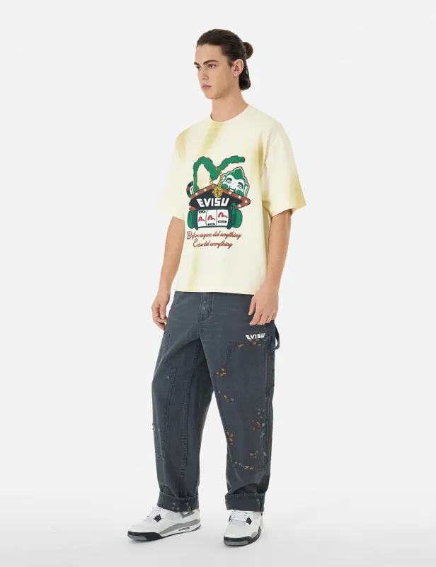 Washed Virtual Vacation Print Relax Fit T-shirt sold by Evisu