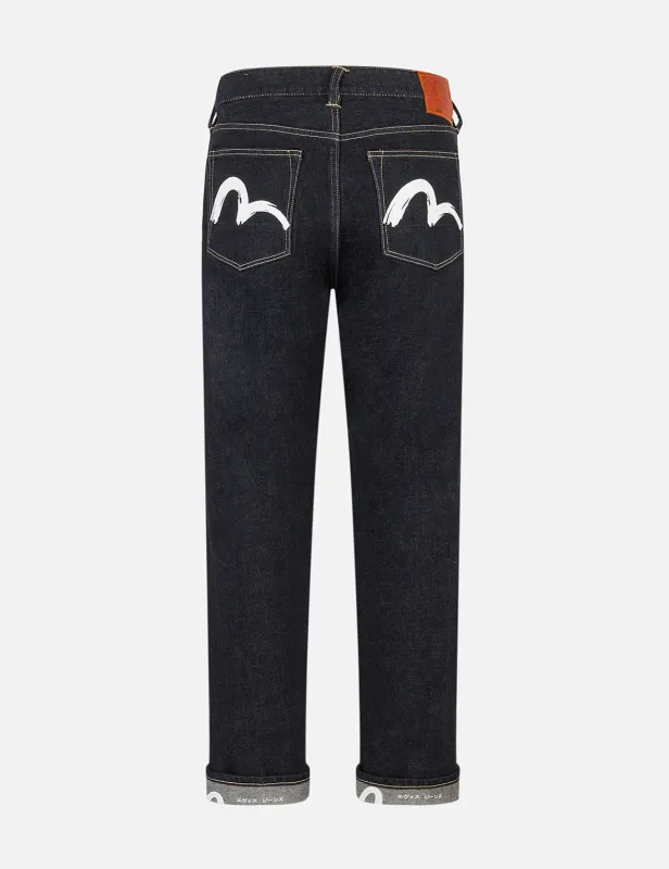 Brushstroke Seagull Print Straight Fit Jeans sold by Evisu