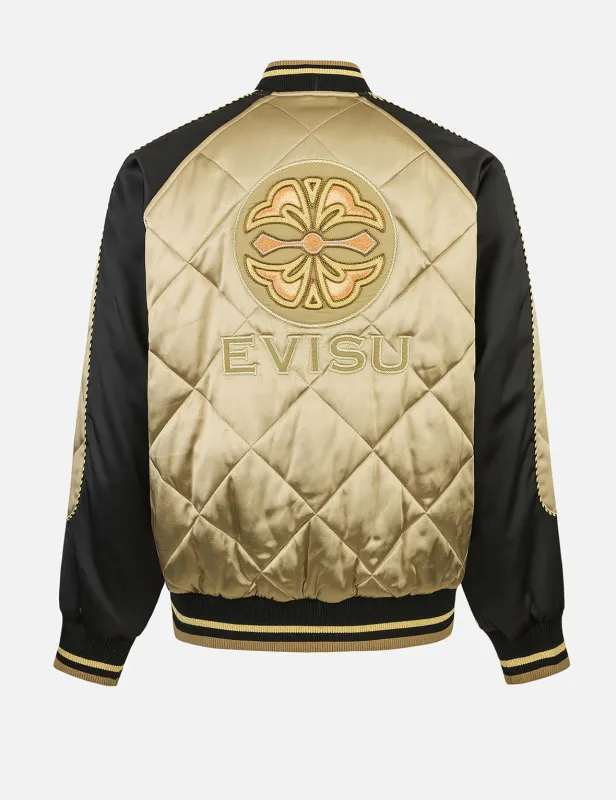 Kamon Beading Embroidery　Relax Fit Padded Souvenir Jacket sold by Evisu