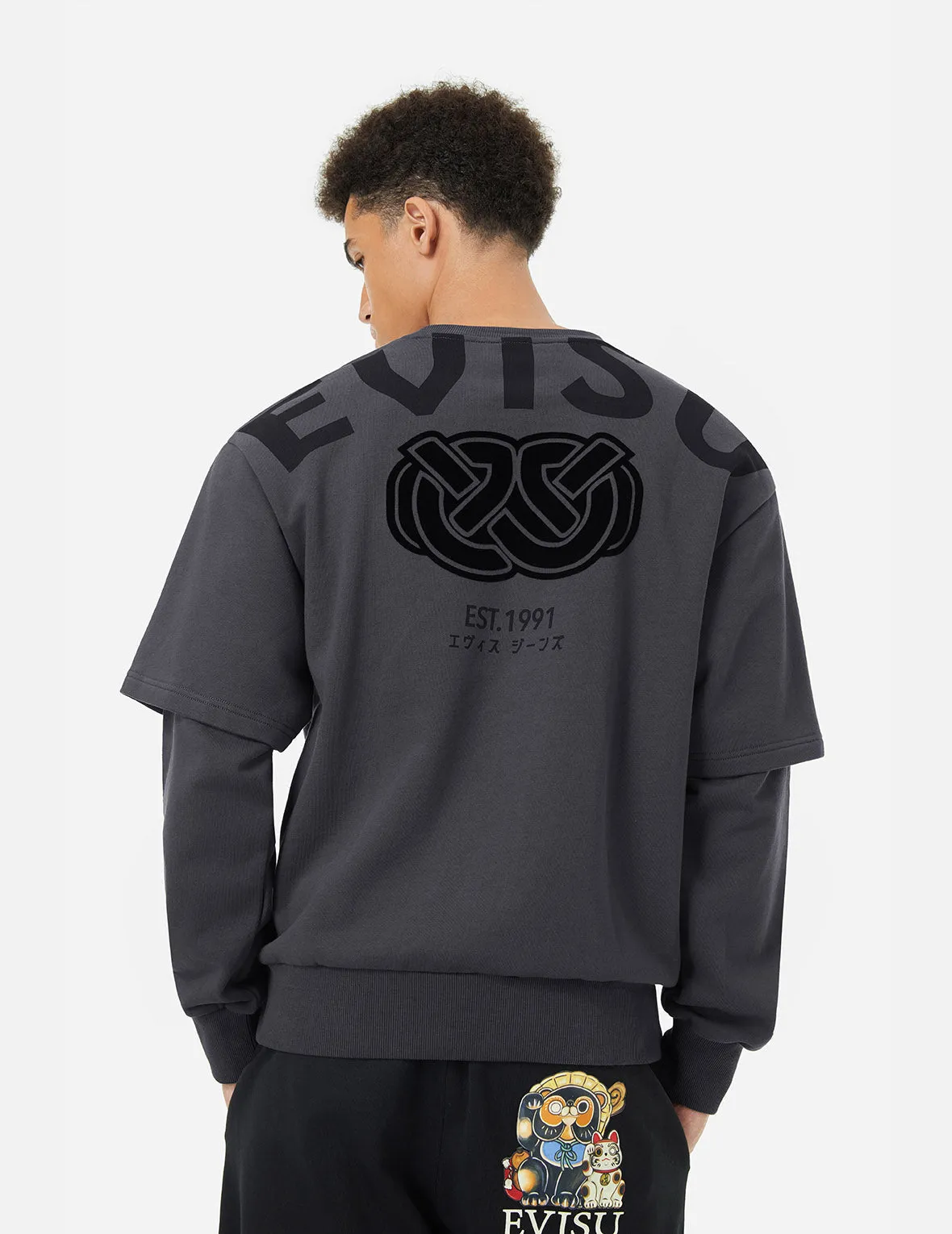 2-in-1 Multi-Print Relax Fit Sweatshirt sold by Evisu product image thumbnail 5