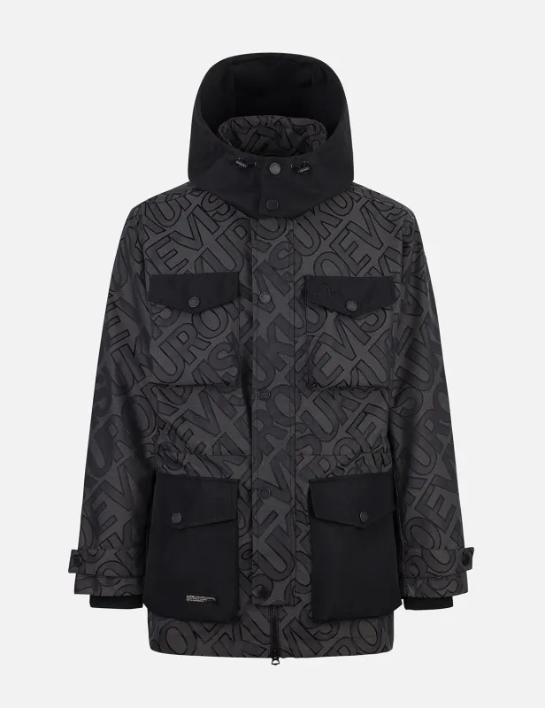 Allover Logo Jacquard and Multi Pocket Relax Fit Jacket sold by Evisu