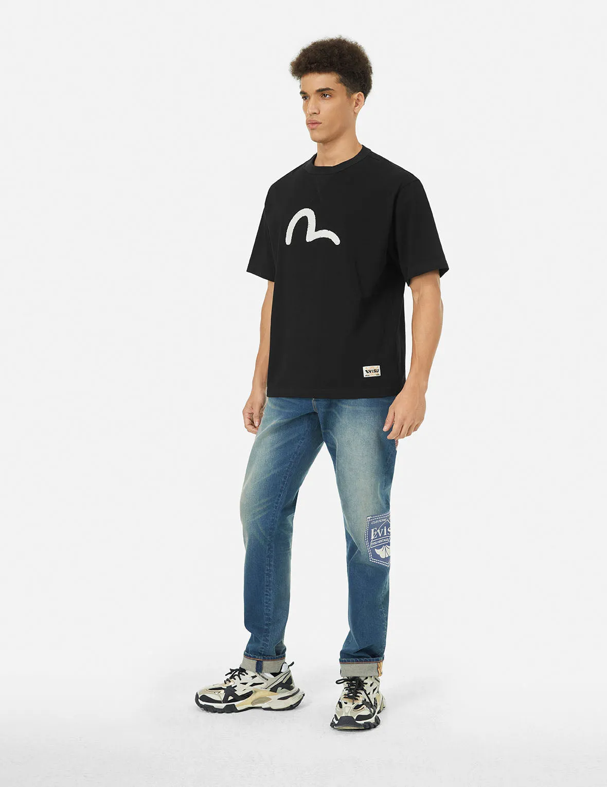 Seagull and Vintage Image Print Relax Fit T-Shirt sold by Evisu product image thumbnail 4