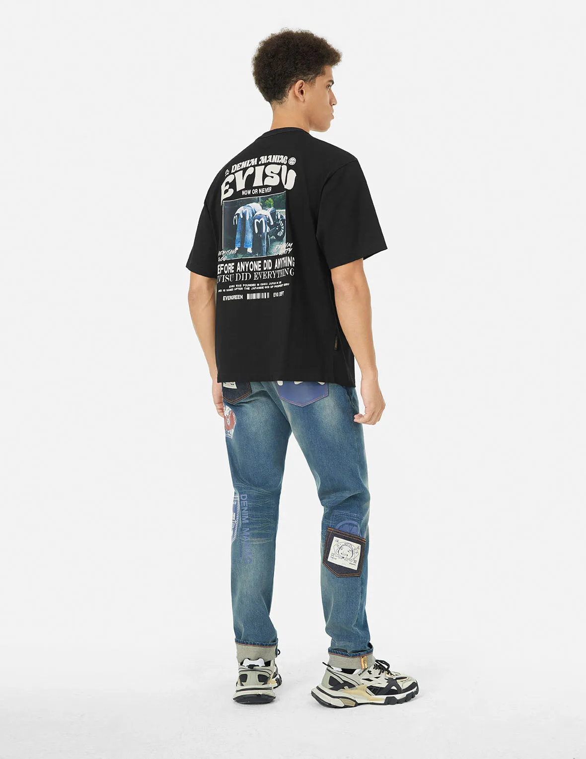 Seagull and Vintage Image Print Relax Fit T-Shirt sold by Evisu product image thumbnail 3