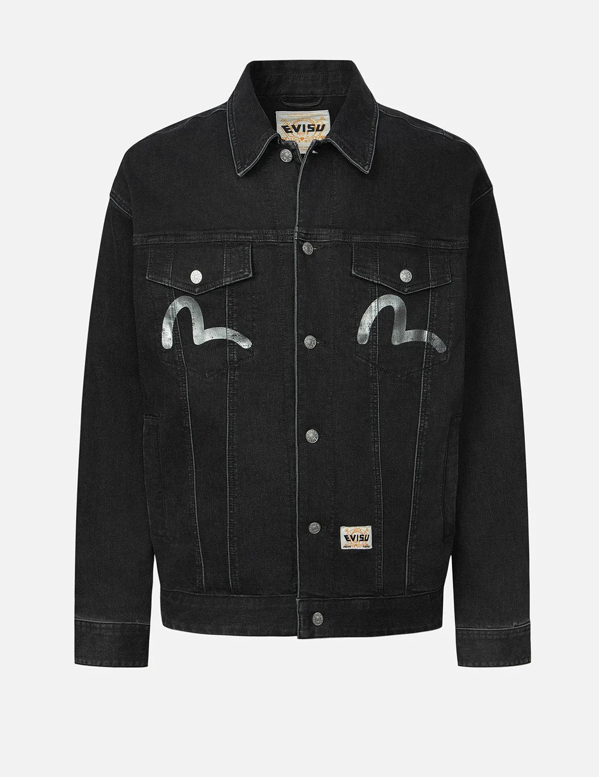 Graffiti-Style Daicock Print Loose Fit Denim Jacket sold by Evisu product image thumbnail 2