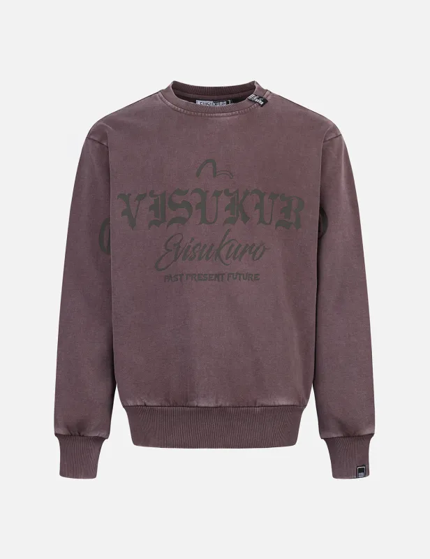 Garment Dyed Multi-Logo Print Relax Fit Sweatshirt sold by Evisu