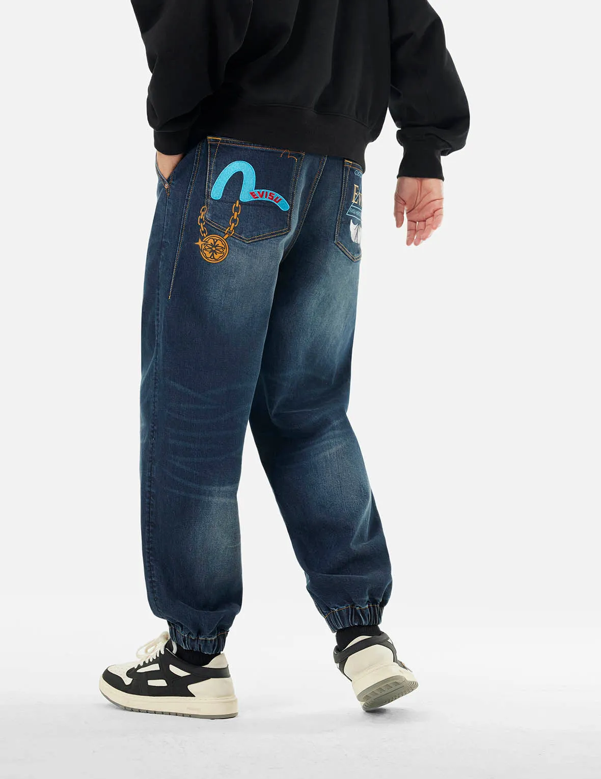 Multi-designed Pattern Baggy Denim Joggers sold by Evisu product image thumbnail 5